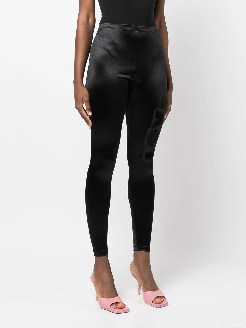 Cheap Moschino logo Love leggings print Women satin-finish 0330